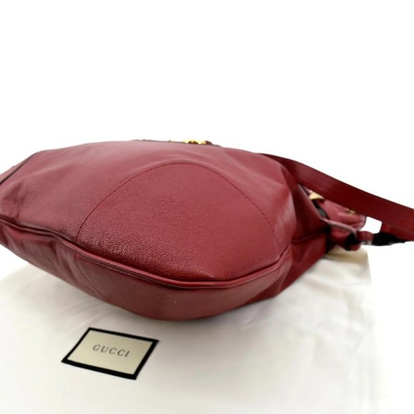 GUCCI  Horsebit 1955 Leather Messenger Bag Red - Picture 8 of 13